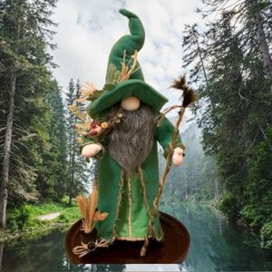 Enchanted Forest Wizard Gnome or Gandalf The Green Decor NWT